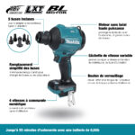 Makita DAS180Z Cordless Dust Blower 18V LXT, 4-Stage Air with Vacuum Function, Tool Only - Image 11